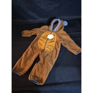 Cuddle Club BEAR FLEECE BUNTING Two Tone Brown Tan Sz 0-3 Months. New